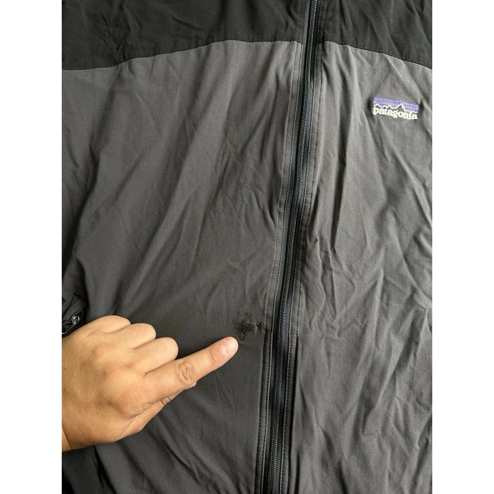 Mens Patagonia Stretch Zephur Full Zip Jacket Gray Black, Size L